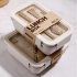 Bento Box For Office Leak Proof Sealed Lunch Dinner Containers Reusable Lunch Box With Compartments Microwave Safe  Chopsticks And Spoon Included  Beige Rectang