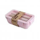 Bento Box For Office Leak Proof Sealed Lunch Dinner Containers Reusable Lunch Box With Compartments Microwave Safe (Chopsticks And Spoon Included) pink Rectangular 1100ML