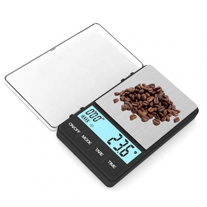 0.1g-1000g Mini Coffee Scale Led Display Timer Pocket Electronic Balance For Weighing Kitchen Food Coffee 