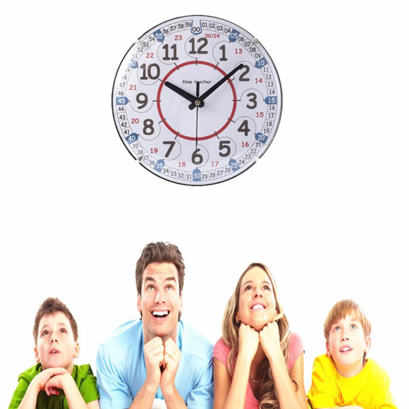 Children Round Wall Clock Silent Non Ticking Learning Clock For School Classrooms Playrooms Kids Bedrooms 