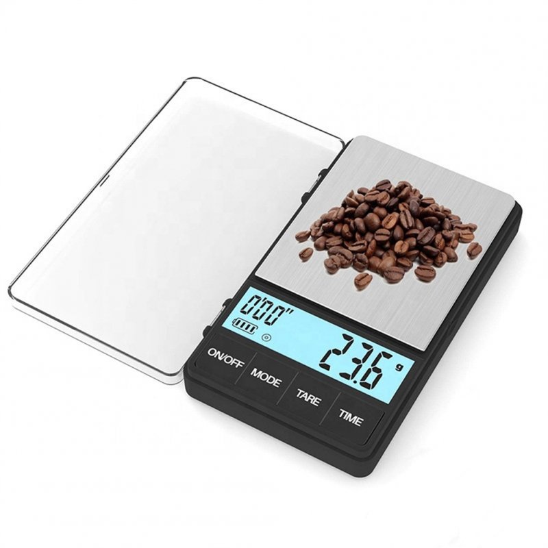 0.1g-1000g Mini Coffee Scale Led Display Timer Pocket Electronic Balance For Weighing Kitchen Food Coffee 