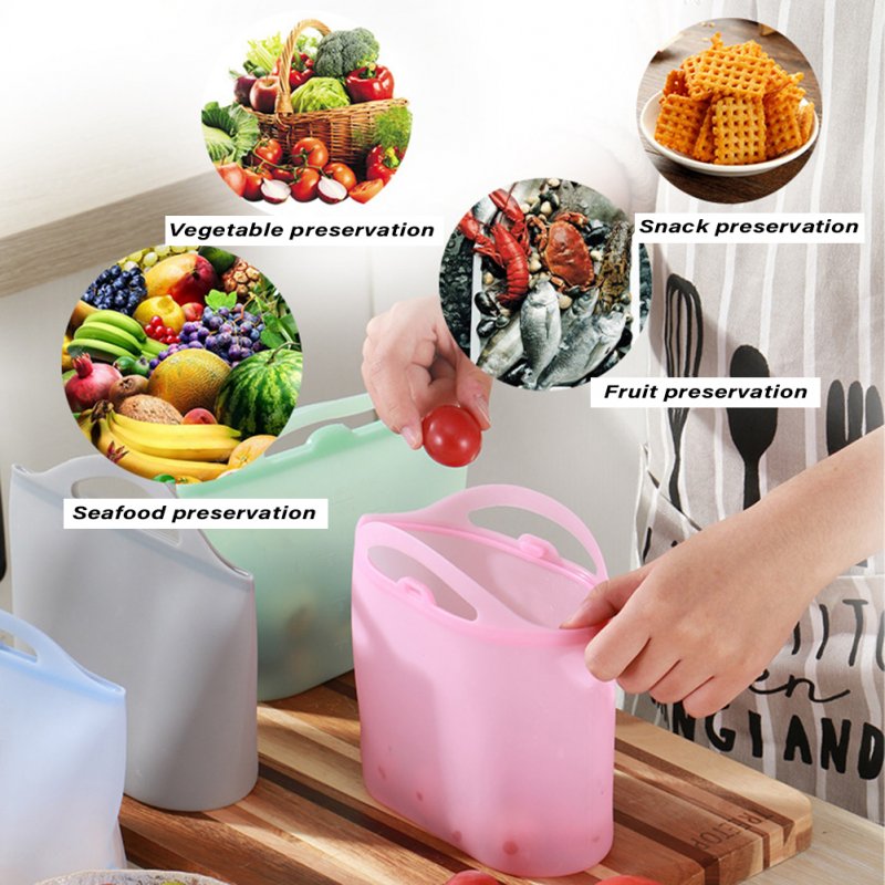 4pcs Reusable Silicone Storage Bags -30 ℃ -230 ℃ Heat Resistant 1000ml Large Capacity Food Storage Bags For Sandwich Snack 
