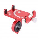 Bicycle Cycling Aluminum Alloy Phone Holder Metal Simple Design Stable Phone Bracket Adjustable 55-100mm 360 Degrees Rotation Holder Red