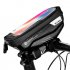 Bicycle Hardshell Front Beam Touch Screen Bag Waterproof Mobile Phone Bag black 1L capacity