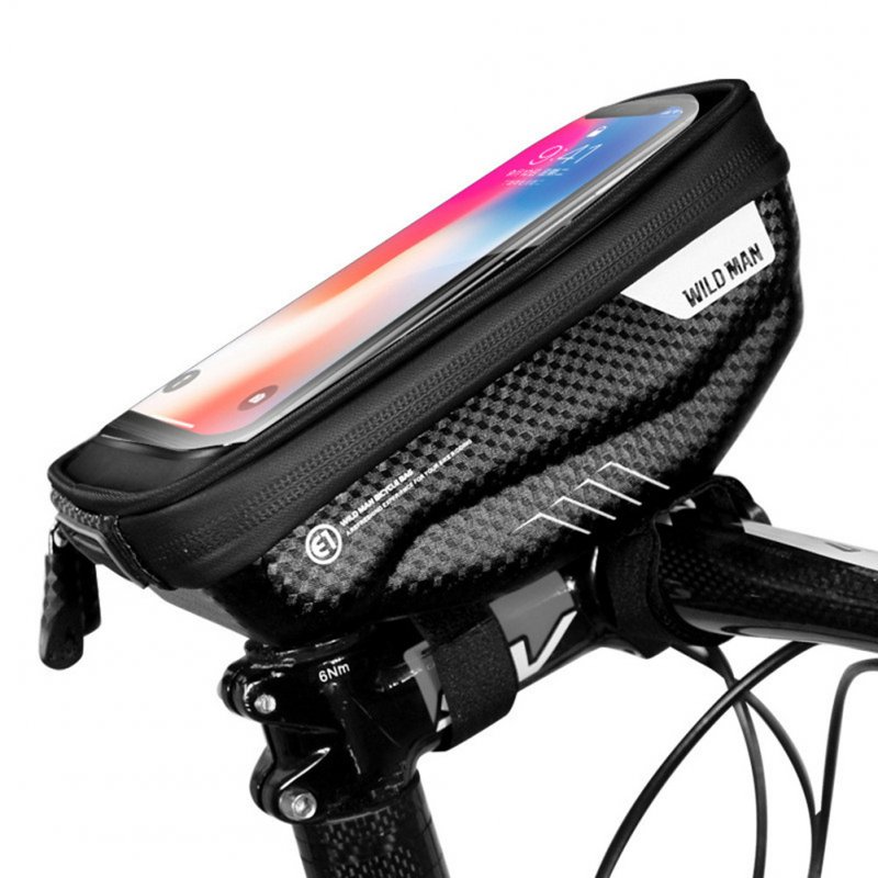 Bicycle Hardshell Front Beam Touch Screen Bag Waterproof Mobile Phone Bag black_1L capacity
