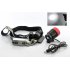 Bicycle Headlight 1200 Lumen with head mount and red tail light with laser guide lines for extra security on the road while biking