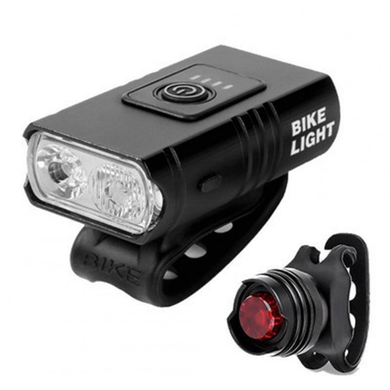 Bicycle  Headlight T6 Battery Indicator Light Safe Near High Beam Headlights Usb Rechargeable Bicycle Lights Headlight + Ruby Light