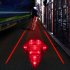 Bicycle Laser Tail Light has a Weatherproof and Diamond Shape design as well as featuring 9 Super Bright LEDs  3 Flashing Modes and Rechargeable Batteries