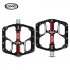 Bicycle Pedal Flat MTB Road 3 Bearings Bicycle Pedals Mountain Bike Pedals Wide Platform Pedal CX V15 black Free size