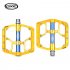 Bicycle Pedal Flat MTB Road 3 Bearings Bicycle Pedals Mountain Bike Pedals Wide Platform Pedal CX V15 yellow Free size