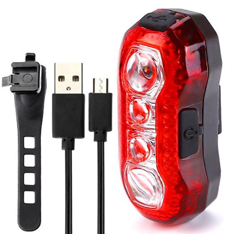 Bicycle Tail Light USB Charging Warning Lamp Waterproof Super Bright Light for Night Cycling