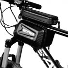 Bicycle Top Tube Bag Shell Shape TPU Touch Screen Waterproof Bike Frame Bag black Upgraded version