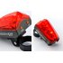 Bicycle headlight and headlamp with 1800 lumens and an included rear tail light with built in laser guide light
