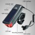 Bike Bicycle Headlight Solar USB Charging Light 120dB Horn 350 Lumen black
