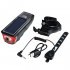 Bike Bicycle Headlight Solar USB Charging Light 120dB Horn 350 Lumen black