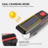 Bike Light Solar Usb Rechargeable Dual Charging Horn Lamp Waterproof Bicycle Front Headlight Flashlight red