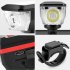 Bike Light Solar Usb Rechargeable Dual Charging Horn Lamp Waterproof Bicycle Front Headlight Flashlight red