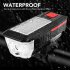 Bike Light Solar Usb Rechargeable Dual Charging Horn Lamp Waterproof Bicycle Front Headlight Flashlight red