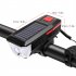 Bike Light Solar Usb Rechargeable Dual Charging Horn Lamp Waterproof Bicycle Front Headlight Flashlight red