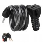Bike Lock Cable Anti Theft Bicycle Lock Chain 5 Digit Security Resettable Self Coiling Combination Cable Combo Bike Locks black