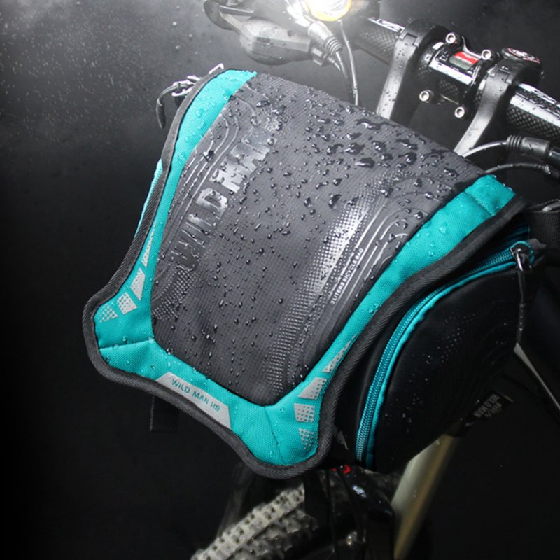 Bike Mountain Bike Waterproof Front Handle Bar DSLR Camera Bag blue_One size