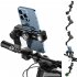 Bike Phone Mount Free Rotation Bicycle Handlebar Cell Phone Holder With 2500mAh Front Lights Spherical Compass black Handlebar no light