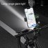 Bike Phone Mount Free Rotation Bicycle Handlebar Cell Phone Holder With 2500mAh Front Lights Spherical Compass black Handlebar no light