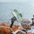 Bike Phone Mount Free Rotation Bicycle Handlebar Cell Phone Holder With 2500mAh Front Lights Spherical Compass black Handlebar no light