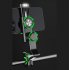 Bike Phone Mount Free Rotation Bicycle Handlebar Cell Phone Holder With 2500mAh Front Lights Spherical Compass black Handlebar no light