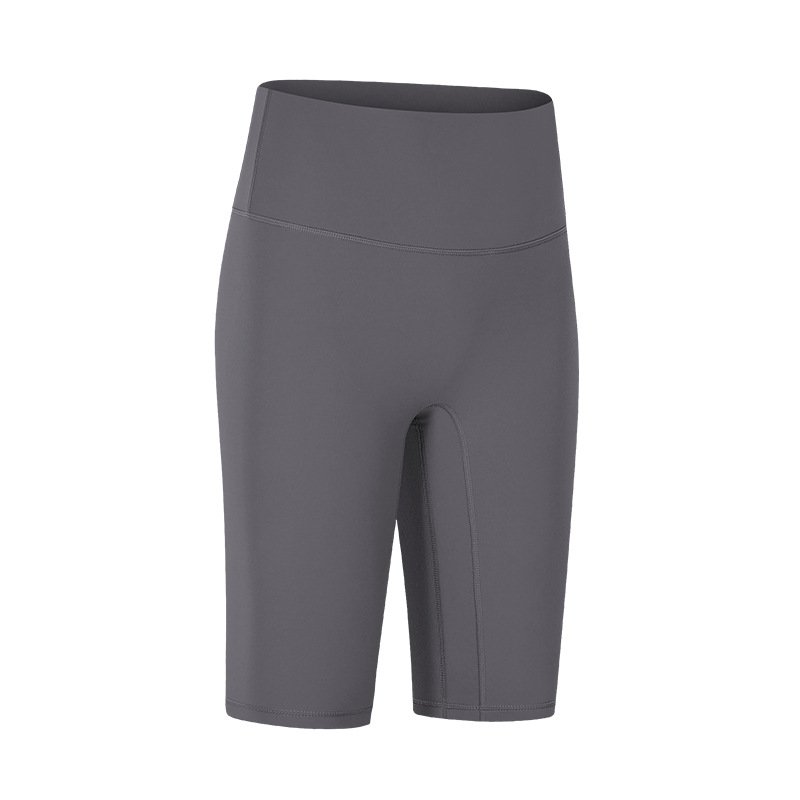 Biker Shorts For Women Elastic Slim Solid Color Athletic Pants For Yoga Fitness Outdoor Sports Running Light gray 12