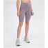 Biker Shorts For Women Elastic Slim Solid Color Athletic Pants For Yoga Fitness Outdoor Sports Running black 4