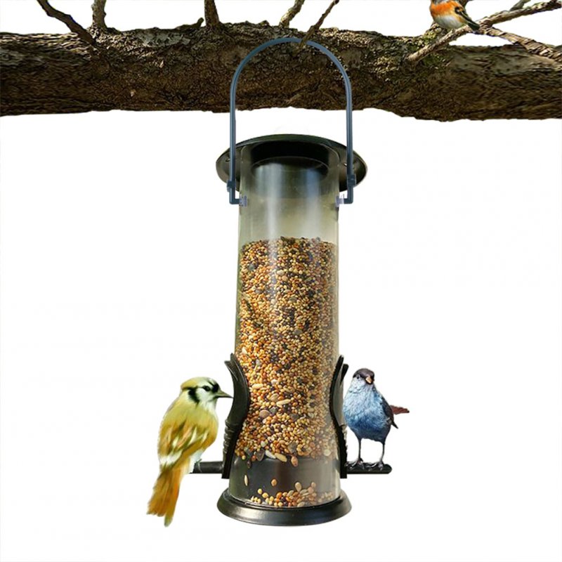Bird Feeder Hanging Food Dispenser Parrot Food Box for Outdoor Balcony green