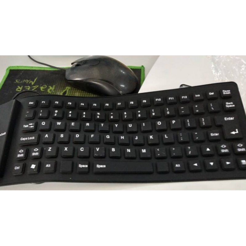 Black 85 Keys Silicone Keyboard USB Wired Waterproof Flexible Folding Key board for PC Desktop Laptop