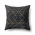 Black Golden Cushion Cover Geometric Lines Stars Pillowcase Car Inner Decor Home Supplies CCA411 13 