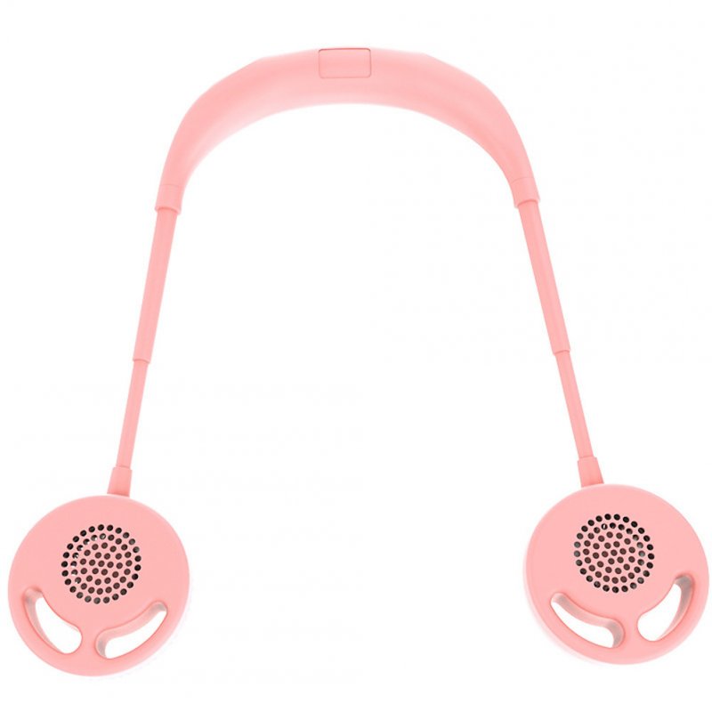 Bladeless Portable Mini Fan USB Rechargeable Quiet Hand Free 3 Adjustable Speed Neckband Fan Pink