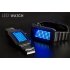 Blue LED watch from the future which articulates the essence of cool by revolutionizing how we tell time 