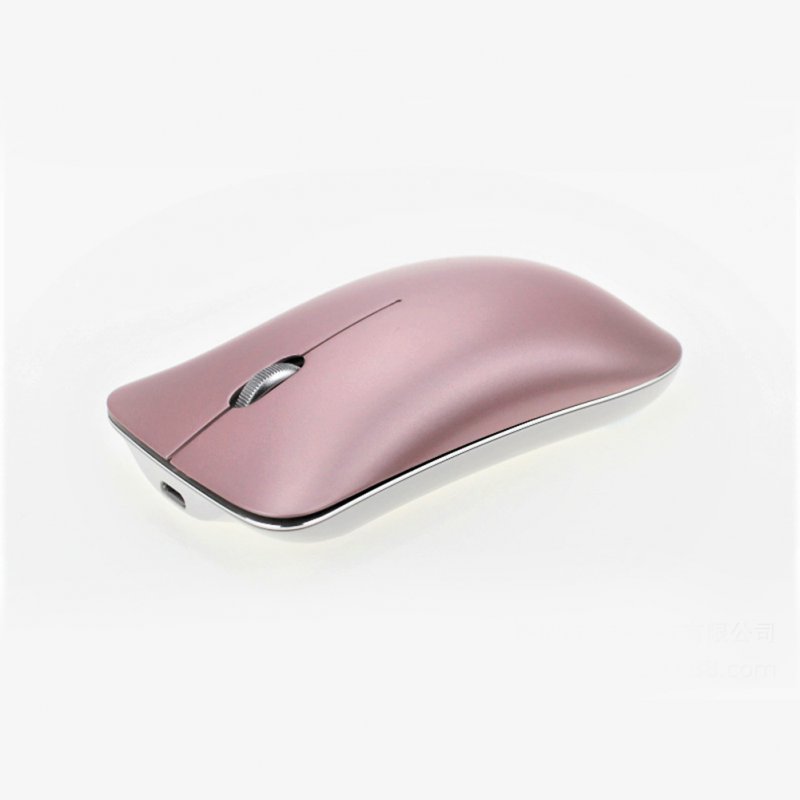Bluetooth 5.0+3.0+2.4G Three-mode Mute Rechargeable Mouse Ultra-thin Aluminum Wireless Mouse Pink