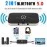 Bluetooth 5 0 Audio Receiver Transmitter 2 IN 1 RCA 3 5MM 3 5 AUX Jack USB Stereo Music Wire black