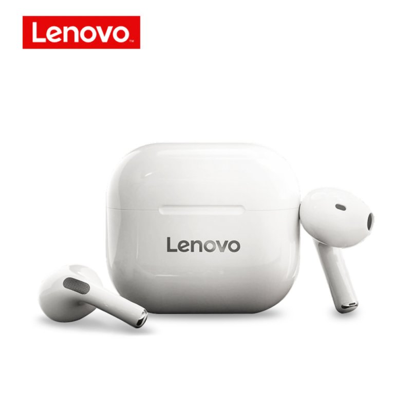 Original LENOVO Bluetooth 5.0 Earphone Wireless Earbuds HiFi Stereo Bass Dual Diaphragm Sport Headphone with Mic white