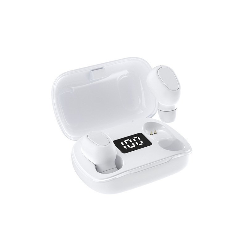Bluetooth 5.0 Earphone Wireless LED Display L21 pro TWS Stereo Sport Waterproof Earbuds Headset white
