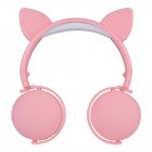 Bluetooth 5 0 Headphone Cute Cat Ears Wireless Folding Earphones Stereo Noise Reduction Children Headset with Mic for Adult Cat ears  pink 