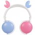 Bluetooth 5 0 Headphone Cute Cat Ears Wireless Folding Earphones Stereo Noise Reduction Children Headset with Mic for Adult Cat ears  white 