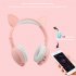 Bluetooth 5 0 Headphone Cute Cat Ears Wireless Folding Earphones Stereo Noise Reduction Children Headset with Mic for Adult Antlers  light blue   pink 