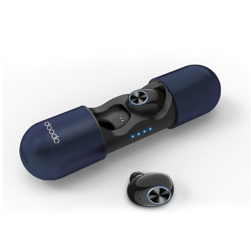 Bluetooth 5.0 In-ear Headset Wireless Stereo Headphone Sports Running Earphone  HD Call blue