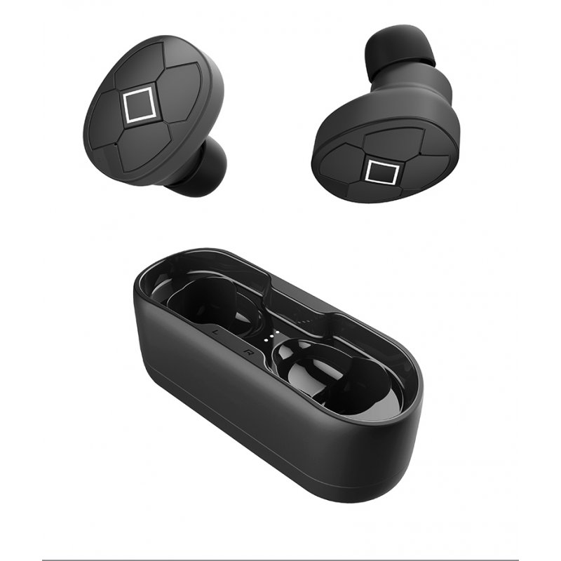 Bluetooth 5.0 Wireless Earphones With Charge Box Sports Headset 3D Stereo With Dual Microphone black