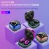 Bluetooth Earphones Breathing Light Timetable Display Tws 5 1 Wireless Mini Touch Control Bluetooth Headset purple