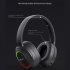Bluetooth Head mounted Headphones Hifi Sound Subwoofer Wireless Gaming Headset With Rgb Lighting black