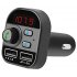 Bluetooth In car Wireless Fm Transmitter Mp3 Radio Adapter Car Kit 2 Usb Charger 805E car charger