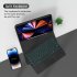 Bluetooth Keyboard Colorful Backlight Touch Control Smart Keyboard Compatible for iPad Series Tp 1109d Black