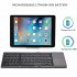 Bluetooth Keyboard Wireless Three folding Mini Keyboard with Touchpad for Tablet Phone Computer white